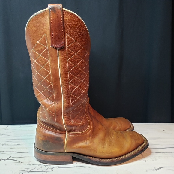 Anderson Bean Cowboy Boots in Saddle Tan - Men's size 9 D - Picture 3 of 12